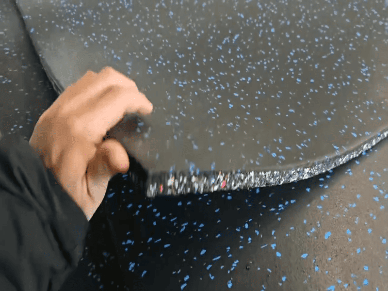 Durable rolled rubber flooring installation